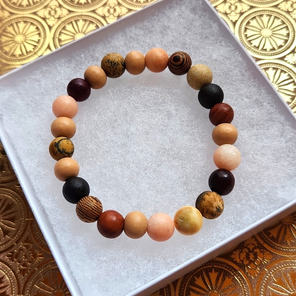 Handmade Natural Tone Stretch Bracelet